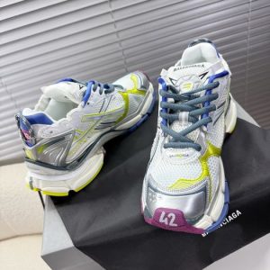 Balenciaga Triple S Distressed Leather Sneakers Black White Top 1:1 Quality