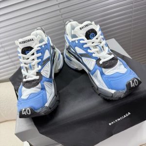 Balenciaga Triple S Distressed Leather Sneakers Black White Top 1:1 Quality