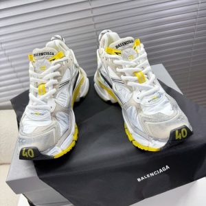 Balenciaga Triple S Distressed Leather Sneakers Black White Top 1:1 Quality