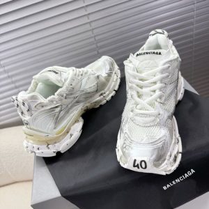 Balenciaga Triple S Distressed Leather Sneakers Black White Top 1:1 Quality