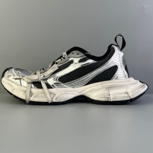 Balenciaga Triple S Distressed Leather Sneakers Black White Top 1:1 Quality