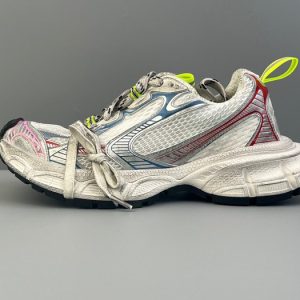 Balenciaga Triple S Distressed Leather Sneakers Black White Top 1:1 Quality