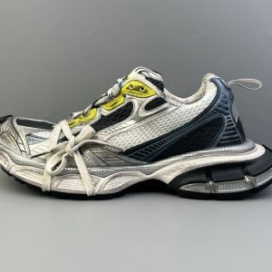 Balenciaga Triple S Distressed Leather Sneakers Black White Top 1:1 Quality