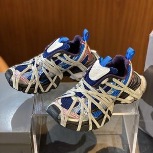 Balenciaga Triple S Distressed Leather Sneakers Black White Top 1:1 Quality