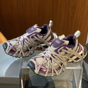 Balenciaga Triple S Distressed Leather Sneakers Black White Top 1:1 Quality