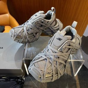 Balenciaga Triple S Distressed Leather Sneakers Black White Top 1:1 Quality