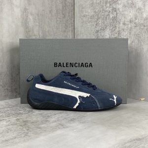 Balenciaga Triple S Distressed Leather Sneakers Black White Top 1:1 Quality