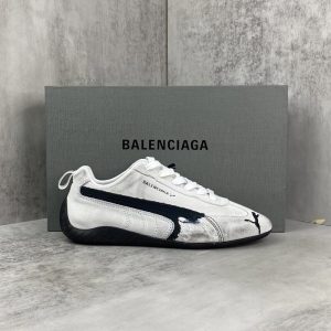 Balenciaga Triple S Distressed Leather Sneakers Black White Top 1:1 Quality