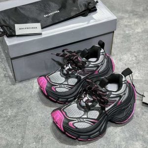 Balenciaga Triple S Distressed Leather Sneakers Black White Top 1:1 Quality