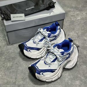 Balenciaga Triple S Distressed Leather Sneakers Black White Top 1:1 Quality