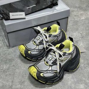 Balenciaga Triple S Distressed Leather Sneakers Black White Top 1:1 Quality