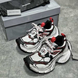 Balenciaga Triple S Distressed Leather Sneakers Black White Top 1:1 Quality