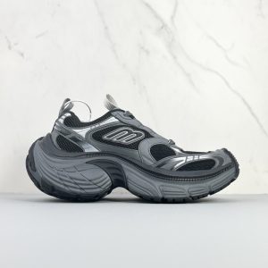 Balenciaga Triple S Distressed Leather Sneakers Black White Top 1:1 Quality