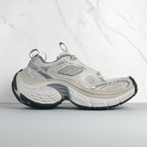 Balenciaga Triple S Distressed Leather Sneakers Black White Top 1:1 Quality