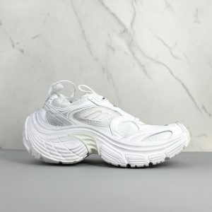 Balenciaga Triple S Distressed Leather Sneakers Black White Top 1:1 Quality
