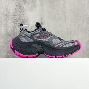 Balenciaga Triple S Distressed Leather Sneakers Black White Top 1:1 Quality