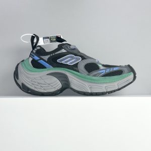 Balenciaga Triple S Distressed Leather Sneakers Black White Top 1:1 Quality