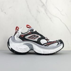 Balenciaga Triple S Distressed Leather Sneakers Black White Top 1:1 Quality