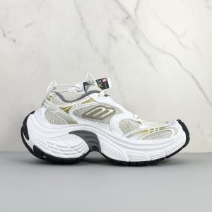 Balenciaga Triple S Distressed Leather Sneakers Black White Top 1:1 Quality