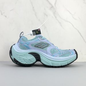 Balenciaga Triple S Distressed Leather Sneakers Black White Top 1:1 Quality