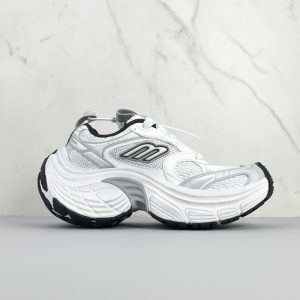 Balenciaga Triple S Distressed Leather Sneakers Black White Top 1:1 Quality