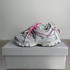 Balenciaga Triple S Distressed Leather Sneakers Black White Top 1:1 Quality