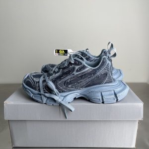 Balenciaga Triple S Distressed Leather Sneakers Black White Top 1:1 Quality