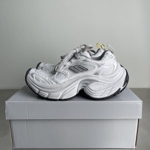 Balenciaga Triple S Distressed Leather Sneakers Black White Top 1:1 Quality