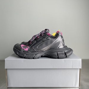 Balenciaga Triple S Distressed Leather Sneakers Black White Top 1:1 Quality