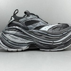 Balenciaga Triple S Distressed Leather Sneakers Black White Top 1:1 Quality