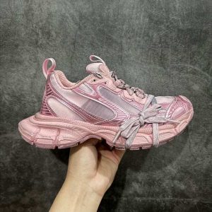 Balenciaga Triple S Distressed Leather Sneakers Black White Top 1:1 Quality