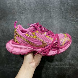 Balenciaga Triple S Distressed Leather Sneakers Black White Top 1:1 Quality