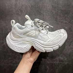 Balenciaga Triple S Distressed Leather Sneakers Black White Top 1:1 Quality