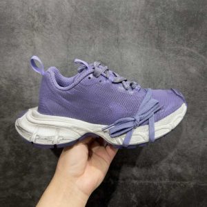 Balenciaga Triple S Distressed Leather Sneakers Black White Top 1:1 Quality