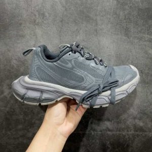 Balenciaga Triple S Distressed Leather Sneakers Black White Top 1:1 Quality