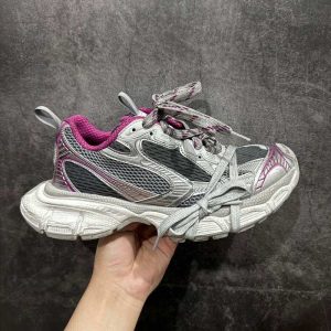 Balenciaga Triple S Distressed Leather Sneakers Black White Top 1:1 Quality