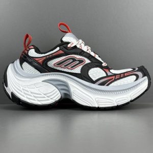 Balenciaga Triple S Distressed Leather Sneakers Black White Top 1:1 Quality