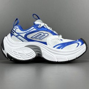 Balenciaga Triple S Distressed Leather Sneakers Black White Top 1:1 Quality