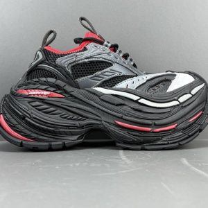 Balenciaga Triple S Distressed Leather Sneakers Black White Top 1:1 Quality