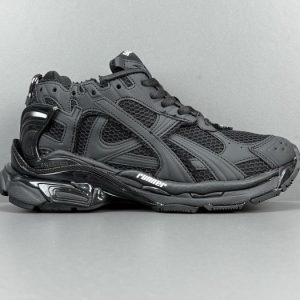 Balenciaga Triple S Distressed Leather Sneakers Black White Top 1:1 Quality