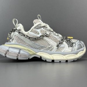 Balenciaga Triple S Distressed Leather Sneakers Black White Top 1:1 Quality