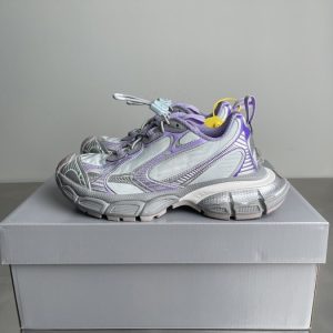 Balenciaga Triple S Distressed Leather Sneakers Black White Top 1:1 Quality