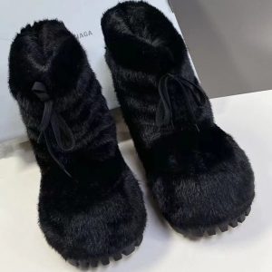 Balenciaga Triple S Distressed Leather Sneakers Black White Top 1:1 Quality