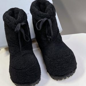 Balenciaga Triple S Distressed Leather Sneakers Black White Top 1:1 Quality