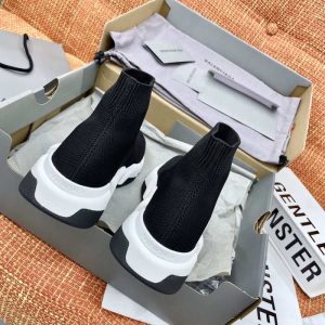 Balenciaga Triple S Distressed Leather Sneakers Black White Top 1:1 Quality