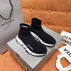 Balenciaga Triple S Distressed Leather Sneakers Black White Top 1:1 Quality