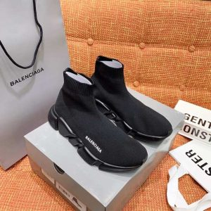 Balenciaga Triple S Distressed Leather Sneakers Black White Top 1:1 Quality