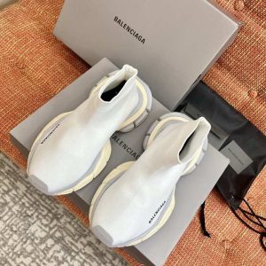 Balenciaga Triple S Distressed Leather Sneakers Black White Top 1:1 Quality