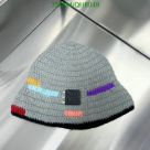 Yupoo miumiu hat crochet gray colorblock bucket QH8049