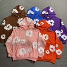 DENIM TEARS jeans hoodie Brown Top Quality Size S M L XL XXL